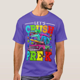 T-shirt Écrasons le camion monstre pré-maternelle dinosaur