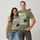 T-shirt Écrire Tir Modifier Répéter Funny Film Maker tenue (Unisexe)