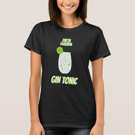 T-shirt Écrit Gin Tonic Homme Femme Nice Diet (Devant)