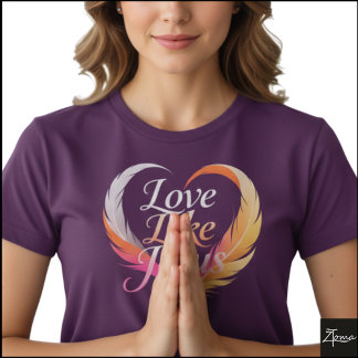 T-shirt Écriture à cœur de plume comme Jésus
