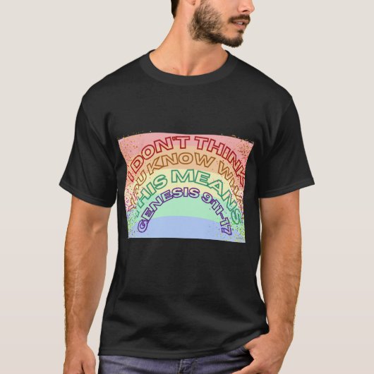 T-shirt écriture arc-en-ciel (Devant)