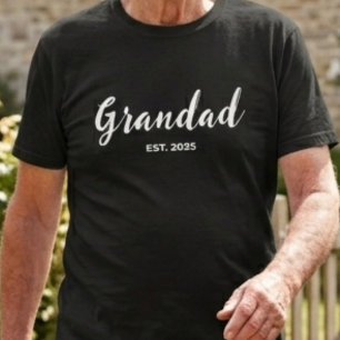 T-shirt Écriture blanche Grand-père établi