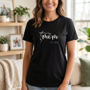 T-shirt Écriture Blanche Maman Arc Cute Établie