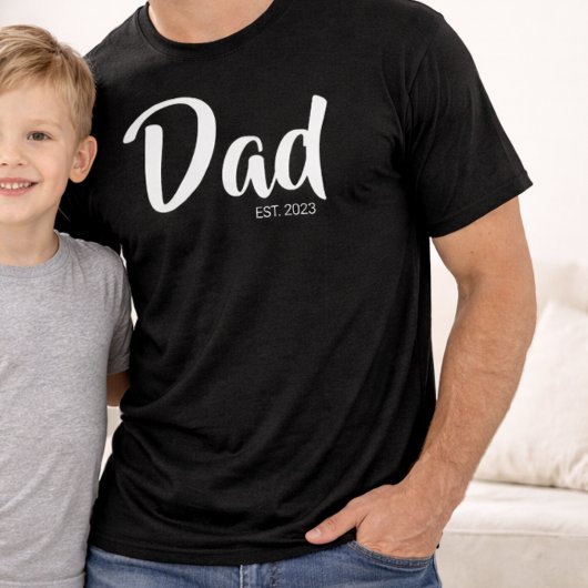 T-shirt Écriture blanche Papa établi
