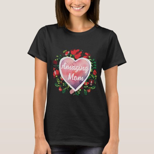 T-shirt Écriture calligraphique Maman incroyable Fête des (Devant)