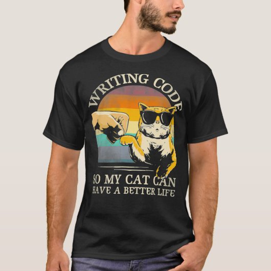 T-shirt Écriture De Code Pour Que Mon Chat Puisse Avoir Un (Devant)