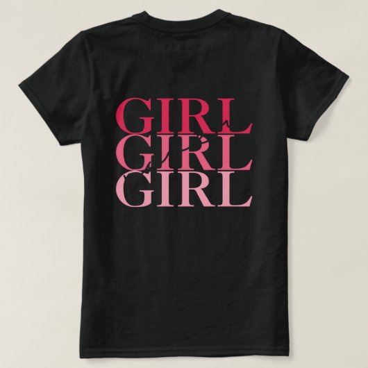 T-shirt Écriture de fille Noir (Design dos)