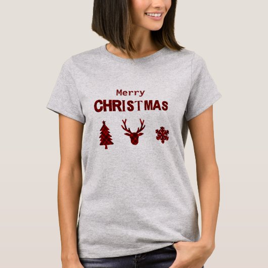 T-shirt écriture de noël rustique écossais (Devant)