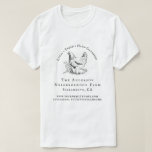 T-shirt Écriture de poulet à la main Entreprise agricole f<br><div class="desc">Ce t-shirt est parfait pour être utilisé comme marchandise pour votre entreprise d'oeufs de ferme. Avec un poulet à la main rustique avec des oeufs et des feuilles, et une typographie de pays assortie affichant votre nom de ferme, votre emplacement, votre slogan et les détails de votre site web !...</div>