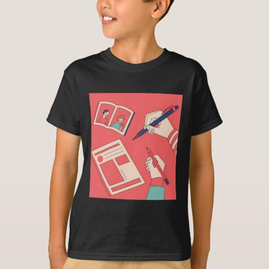 T-shirt Écriture d'illustrations d'art numérique expressiv (Devant)