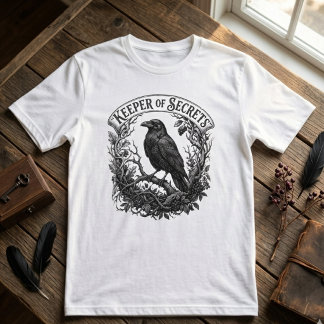 T-shirt Écriture gothique complexe de corbeau, Art académi