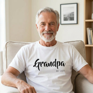 T-shirt Écriture noire grand-père établi