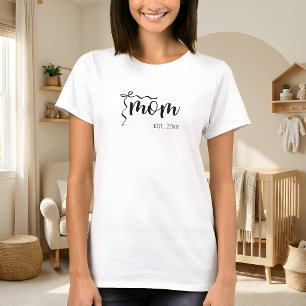 T-shirt Écriture noire Maman établie Arc Cute
