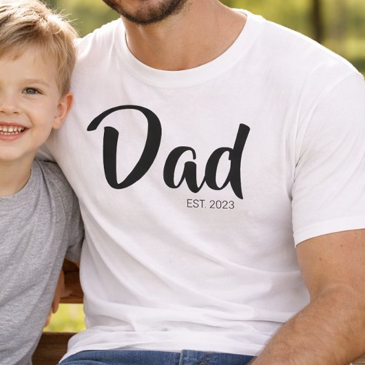 T-shirt Écriture noire Papa établi