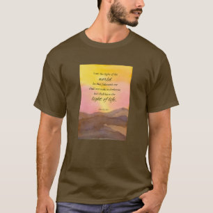 T-shirt Écriture religieuse John 8:12 Coucher du soleil du