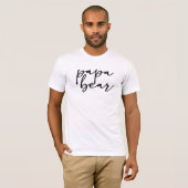 T-shirt Écriture simple moderne de maternité Papa Ours noi (Devant entier)
