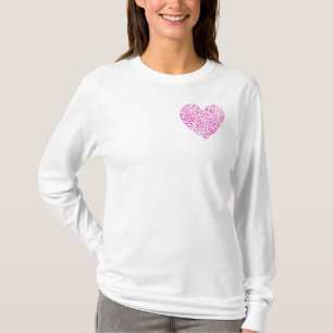 T-shirt Écriture spirale coeur rose pour la Saint Valentin