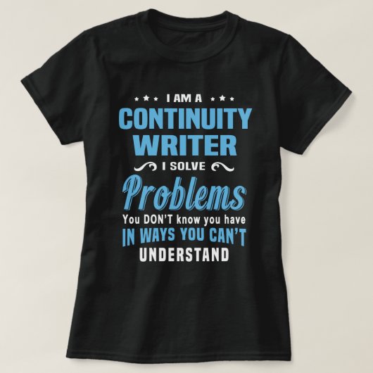 T-shirt Écrivain de continuité (Design devant)