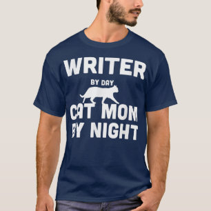 T-shirt Écrivain Par Jour Chat Maman Par Nuit 3354