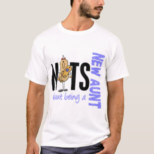 T-shirt Écrous au sujet d'être une nouvelle tante 1 bleu