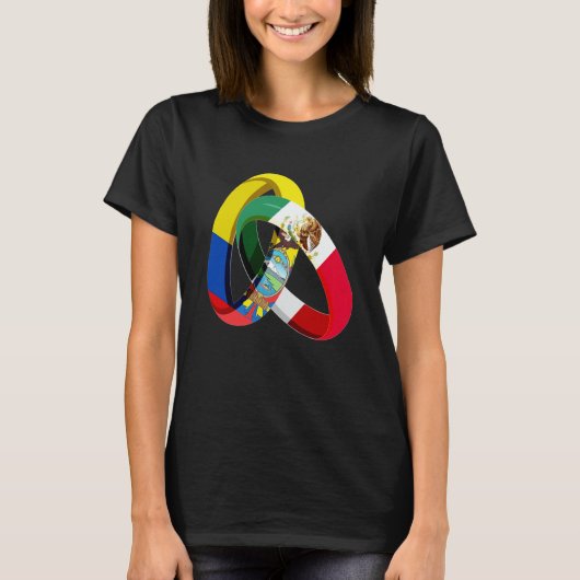 T-shirt Ecuador Flag Mexico Grown Ring Marriage Wedding (Devant)