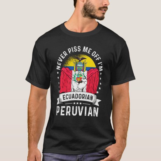 T-shirt Ecuador Flag Peru Grown Humor Citizen Pride (Devant)