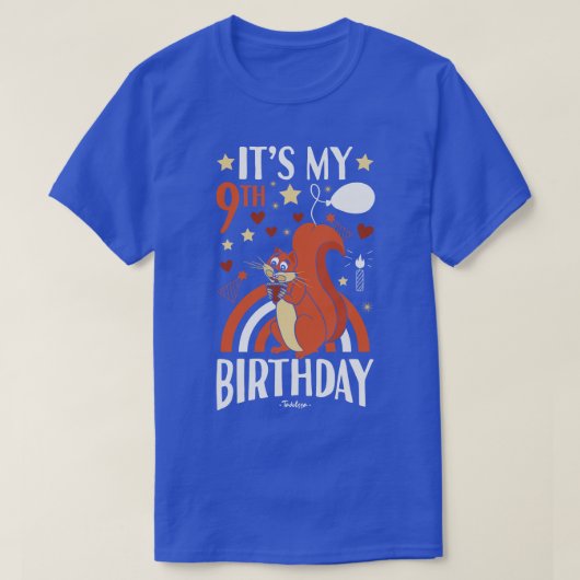 T-shirt Écureuil 9e anniversaire (Design devant)