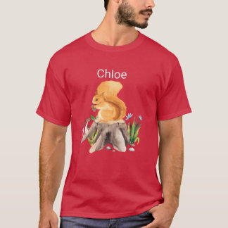 T-shirt Écureuil animal de forêt avec le nom Chloe drôle