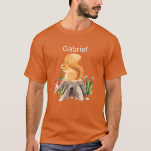 T-shirt Écureuil animal de forêt avec un nom Gabriel drôle
