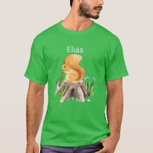 T-shirt Écureuil animal forestier avec nom Elis ami