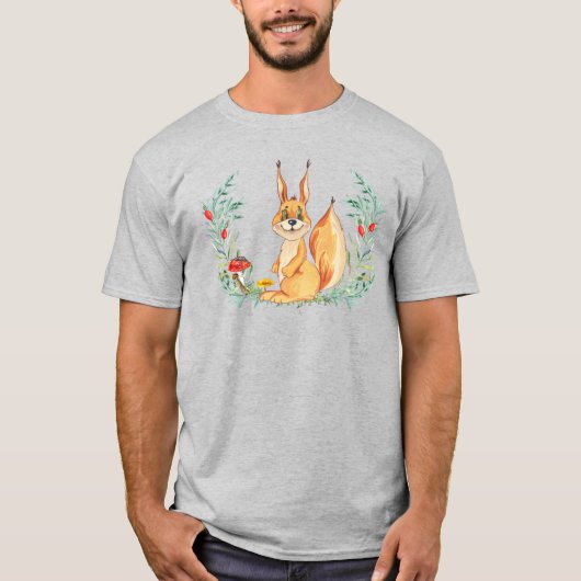 T-shirt Écureuil aquarelle (Devant)