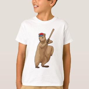 T-shirt Écureuil au baseball avec batte de baseball