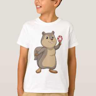 T-shirt Écureuil au Poker avec des jetons de Poker