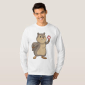 T-shirt Écureuil au Poker avec des jetons de Poker (Devant entier)