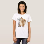 T-shirt Écureuil aux échecs avec pièce d'échecs King (Devant entier)