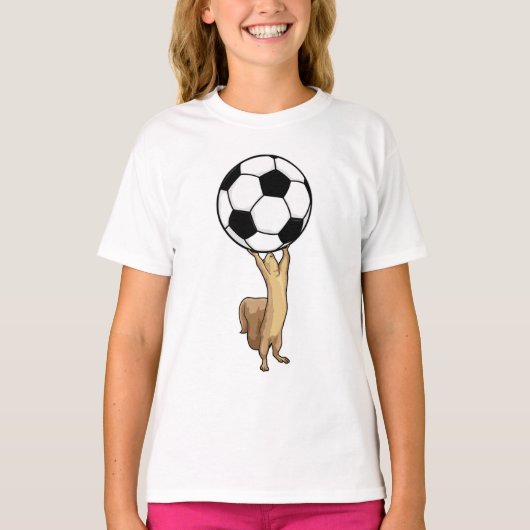 T-shirt Écureuil avec balle de football (Devant)