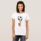 T-shirt Écureuil avec balle de football (Devant entier)