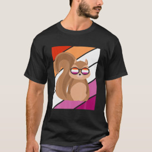 T-shirt Écureuil avec fierté Drapeau lesbien LGBTQ Fier Al