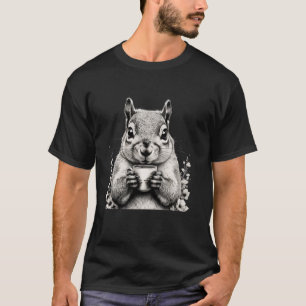 T-shirt Écureuil Boire Café Cute Faune Nature Aimer