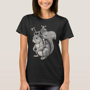 T-shirt Écureuil chevauchant Viking Art de guerrier drôle