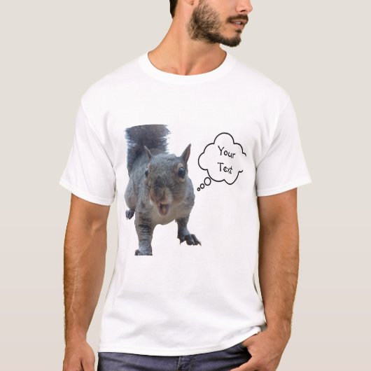 T-shirt Écureuil chic au texte personnalisé (Devant)