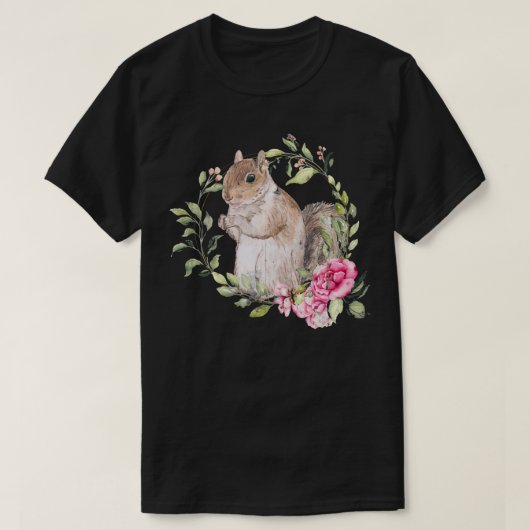 T-shirt Écureuil de fleurs (Design devant)