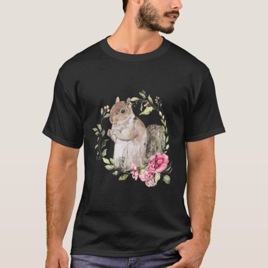 T-shirt Écureuil de fleurs (Devant)