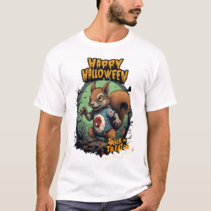 T-shirt Écureuil d'Halloween malicieux - Tricot ou traitem