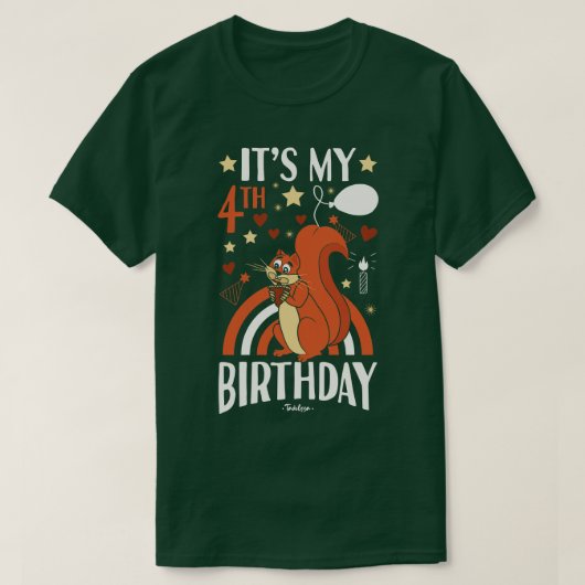 T-shirt Écureuil du 4e anniversaire (Design devant)