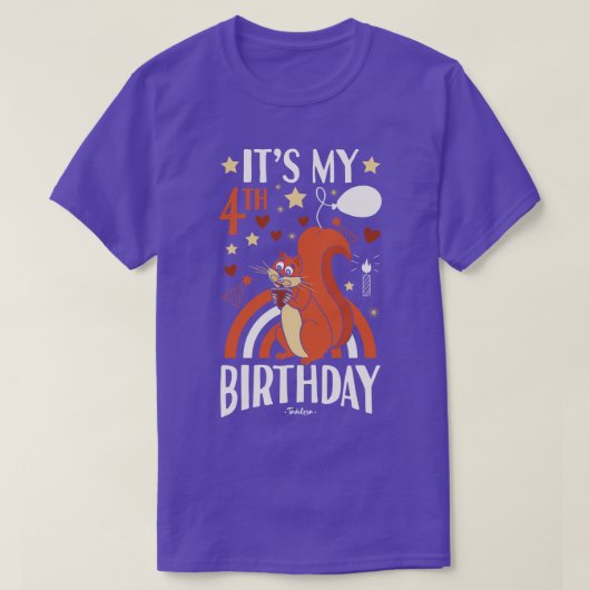 T-shirt Écureuil du 4e anniversaire (Design devant)