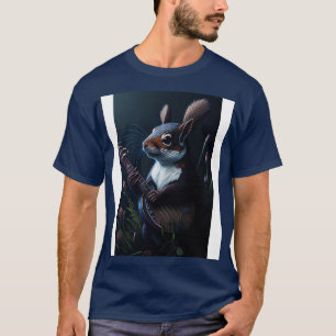 T-shirt Écureuil floral esthétique Jouer Banjo