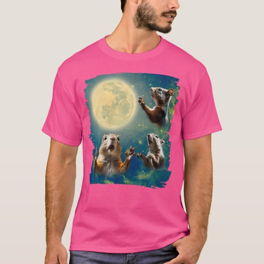 T-shirt Écureuil hurlant Sur Les Écureuils Lune (Devant)