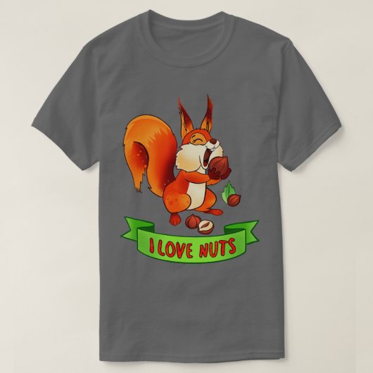 T-shirt Écureuil I Love Nuts 1 (Design devant)