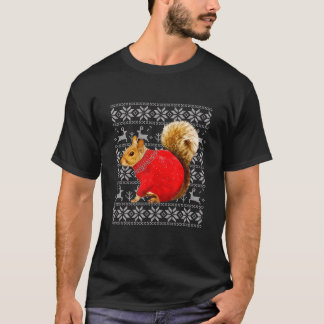T-shirt Écureuil laide sucré Noël amusant Écureuil Lov